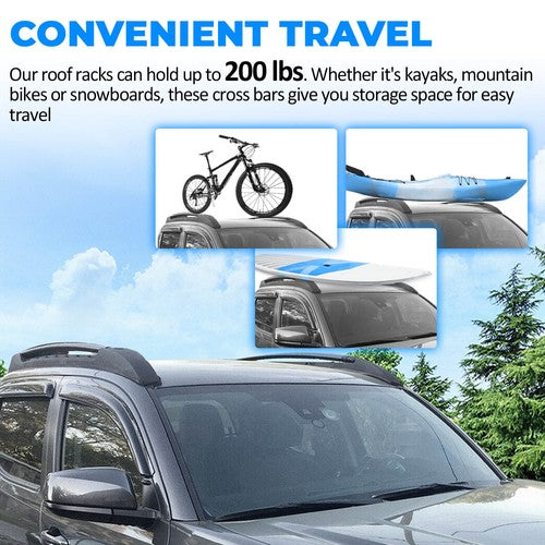 Solid Spare For 2005-2023 Toyota Tacoma Double Cab Top Roof Rack Cross Bars Side Rails Set