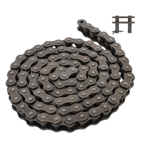 Solid Spare #100 Roller Chain - 10 Feet + 2 Free Connecting Links - Carbon Steel Chain