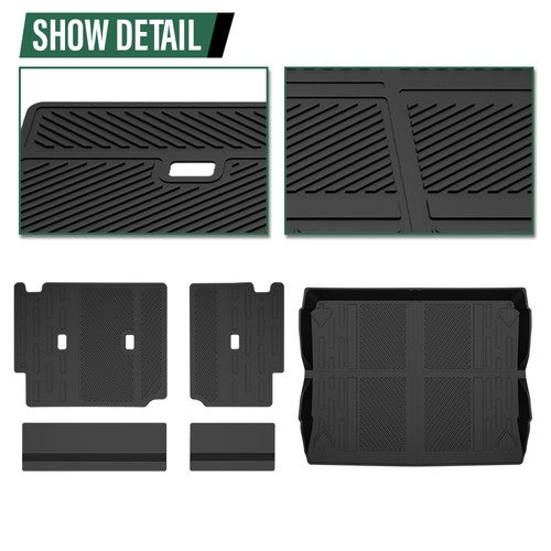 Solid Spare Fit For 2021-2024 Ford Bronco 4 Door TPE Cargo Mat Back Seat Cover Protector