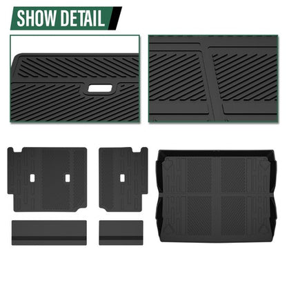 Solid Spare Fit For 2021-2024 Ford Bronco 4 Door TPE Cargo Mat Back Seat Cover Protector