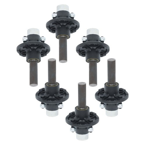 Solid Spare 1" Hub Round BT8 Spindle Trailer Axle Kit W/4 on 4" Bolt Idler 6PK Pre-Assembled