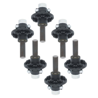 Solid Spare 1" Hub Round BT8 Spindle Trailer Axle Kit W/4 on 4" Bolt Idler 6PK Pre-Assembled