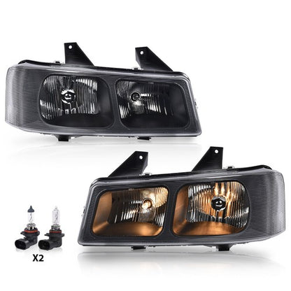 Solid Spare Fit For 2003-2023 Chevrolet Express GMC Savana Van Left+Right Headlights Black