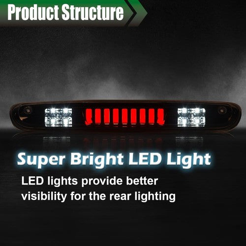 Solid Spare Fit For 07-14 Silverado Sierra Smoke/Black LED Third Brake Light Cargo Lamp