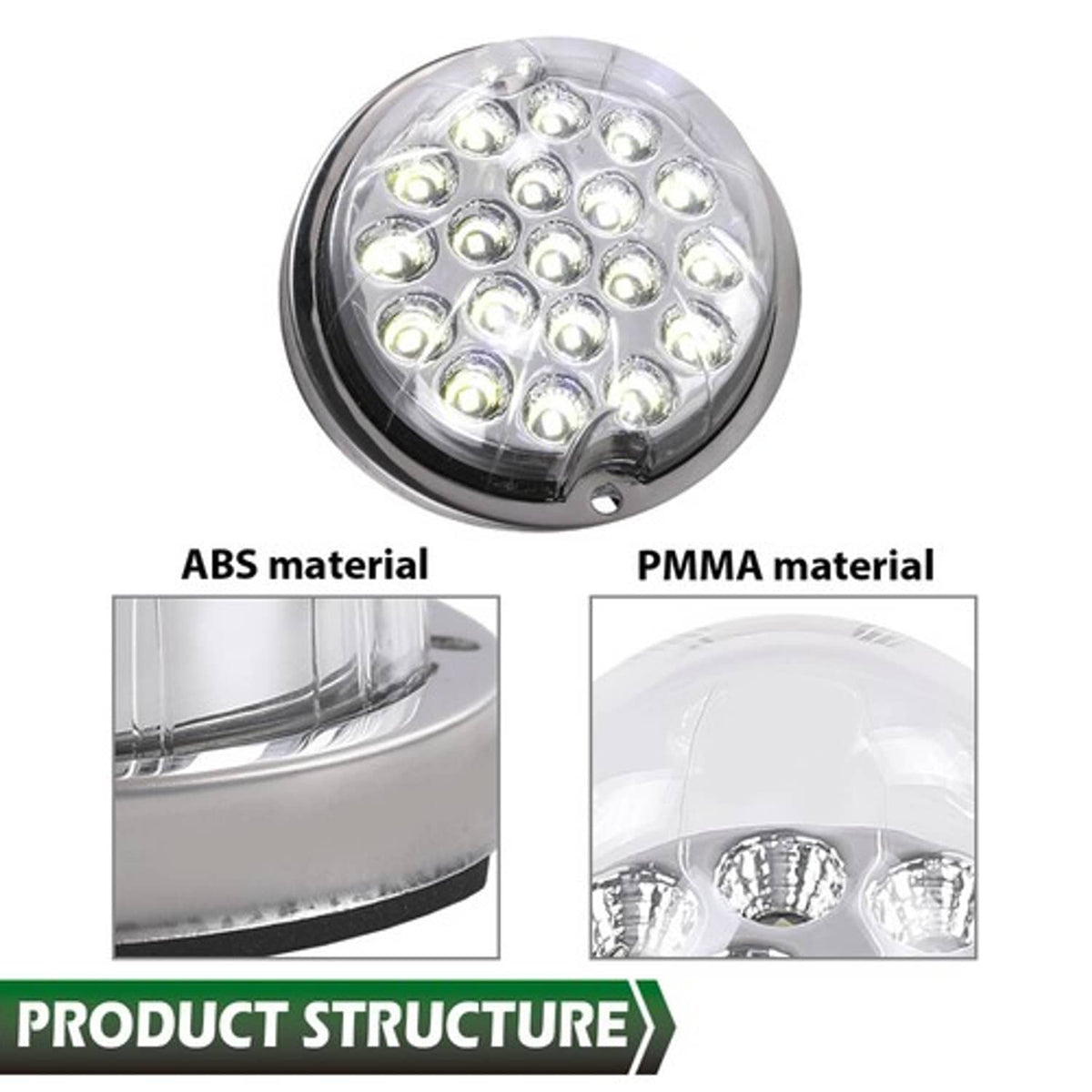 Solid Spare White LED / Clear Lens Watermelon Marker Turn Signal Clearance Light w/ Base New