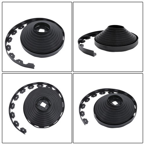 Solid Spare L-shaped 100FT Garden Edge Lawn Grass Stone Isolation Strip 64pcs Anchoring New