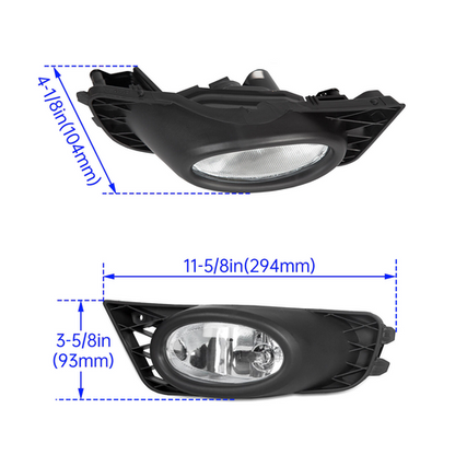 For 2009-2011 Honda Civic 4-Door Sedan Bumper Fog Lights Driving Lamps w/Switch