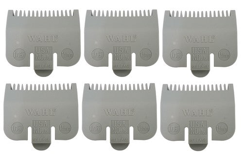 Solid Spare 6 Wahl Professional Color Coded Clipper Guide Comb Attachment #1/2, 1/16", 1.5mm