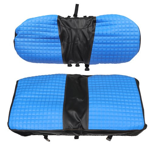 Solid Spare 2PS Front Seat Cover Blk Diamond Stitching For EZGO Medalist TXT 1994 95 96-2013
