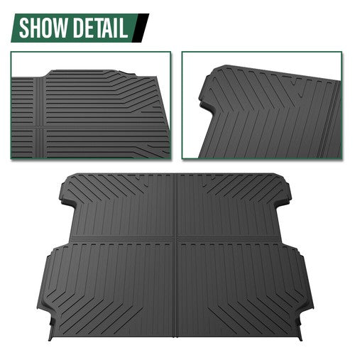 Solid Spare Fit For 17-24 Honda Ridgeline 5.3FT All Weather TPE Truck Bed Mat Protection