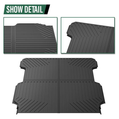 Solid Spare Fit For 17-24 Honda Ridgeline 5.3FT All Weather TPE Truck Bed Mat Protection