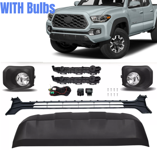 For 2016-2023 Toyota Tacoma SR Front Grille Valance Fog Light Bezels Bracket Set