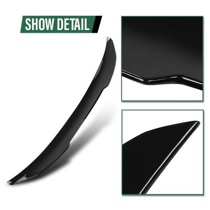 Solid Spare Fits 2021+ BMW G22 430i M440i & G82 M4 Glossy Black PSM Style Trunk Spoiler Wing