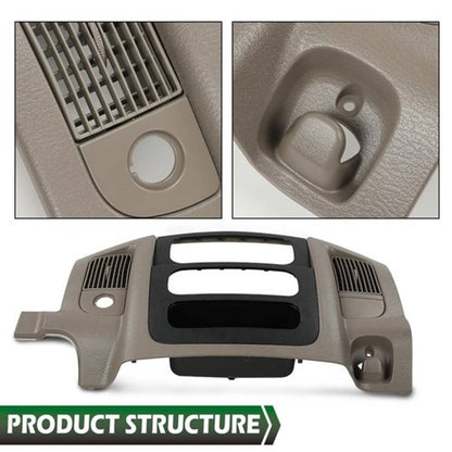Solid Spare Fit For 02-05 Dodge Ram Dash Radio Bezel Climate Trim Panel Vents Storage Beige