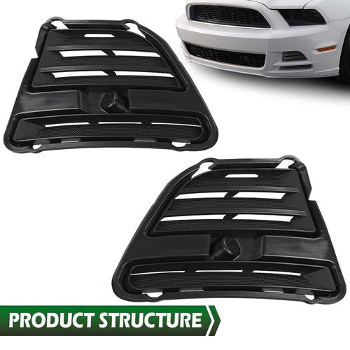 Solid Spare Front Bumper Insert Fog Light Cover Left+Right Fit For 2013-2014 Ford Mustang