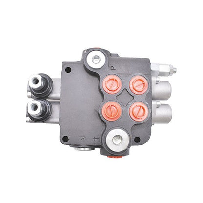 Solid Spare 2 Spool 3600 PSI Hydraulic Control Valve 21 GPM Double Acting SAE Ports New