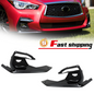 Front Bumper Fog Light Lamp Covers Bezels For Infiniti Q50 Sport 2018-2021 Black