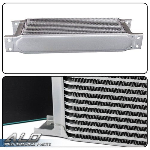 Solid Spare 19 Row 10AN Universal Aluminum Engine Oil Cooler + Filter Relocation Adapter Kit