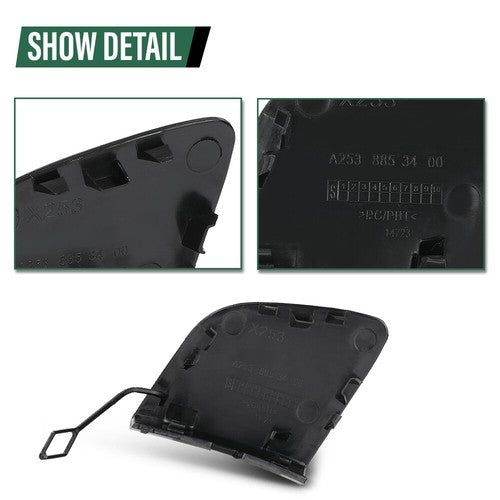 Solid Spare Fit For 2016-2018 Mercedes-Benz X253 GLC-Class Front Bumper Tow Hook Eye Cover