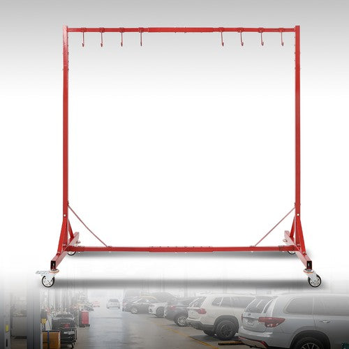 Solid Spare 5-7ft Red Painting Rack Adjustable Paint Hanger 8 Hooks Auto Body Painting Stand