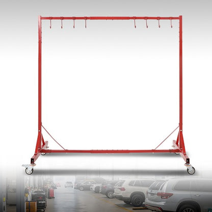 Solid Spare 5-7ft Red Painting Rack Adjustable Paint Hanger 8 Hooks Auto Body Painting Stand