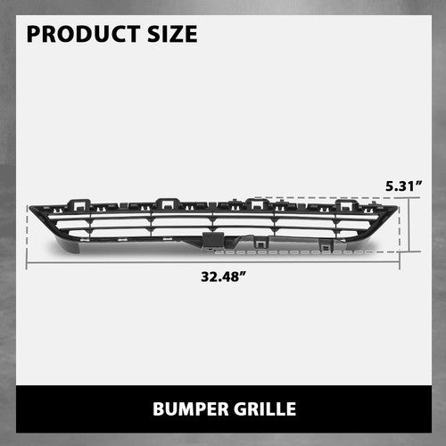 Solid Spare Bumper Grille Fit For 14-18 BMW X5 Black Plastic Front Center Upper BM1036182