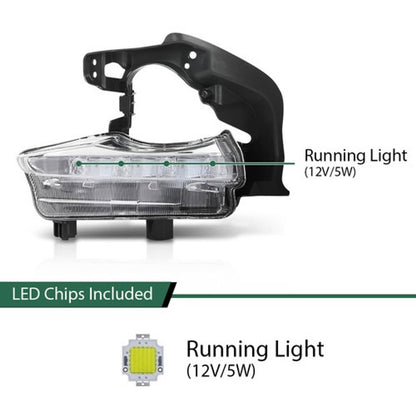 Solid Spare Fit For 2014-2016 Toyota Highlander LED DRL Daytime Running Lights Left+Right