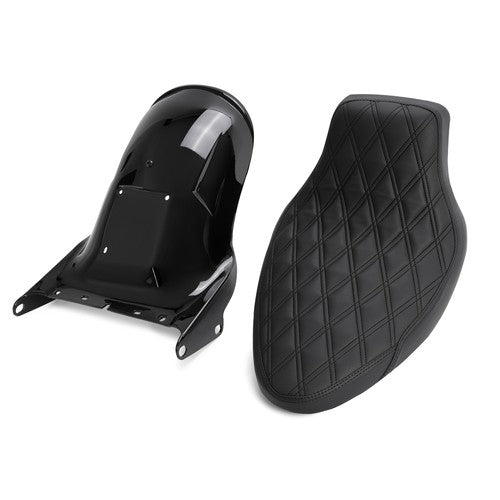 Solid Spare Short Rear Fender Black Seat For Harley-Davidson Softail 06-17 200mm Tire models