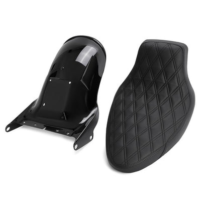 Solid Spare Short Rear Fender Black Seat For Harley-Davidson Softail 06-17 200mm Tire models