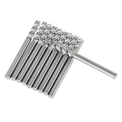 Solid Spare 10 PCS 1/8" Diameter 4 Flute 1-1/2" Overall Length Carbide Square End Mill USA