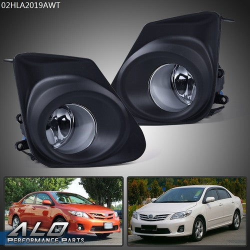 Solid Spare FIT FOR 11-13 TOYOTA COROLLA CLEAR LENS BUMPER FOG LIGHT LAMP W/ BEZEL+SWITCH
