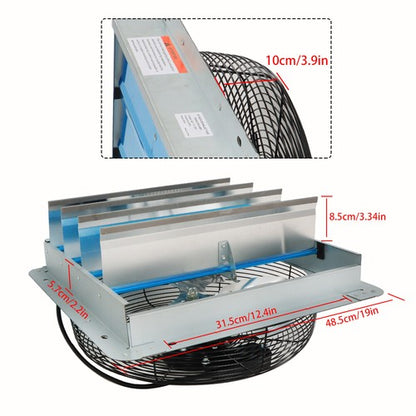 Solid Spare Shutter Exhaust Fan 16 Inch Wall Mounted Automatic Aluminum Attic Fan