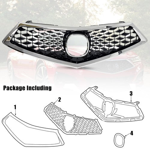 Fit  2018 2019 2020 Acura TLX Front Bumper Chrome Grille Grill Assembly