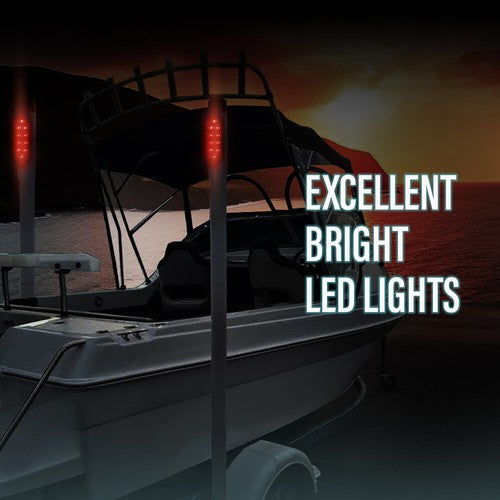 Solid Spare New 2pcs Boat Trailer Guide-on Post Pipe Guide LED Lights Submersible