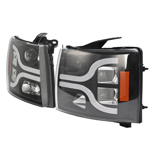 Solid Spare For 2007-2013 Chevy Silverado 1500 2500 3500 HD Projector Headlights Lamp LED