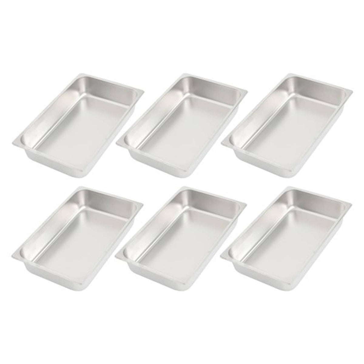Solid Spare Restaurant Steam Table Pans Full Size 6-Pack 4 Inch Deep Table Pans Without Lid