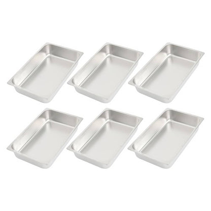 Solid Spare Restaurant Steam Table Pans Full Size 6-Pack 4 Inch Deep Table Pans Without Lid
