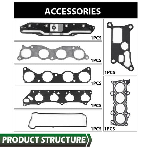Solid Spare Fit For 03-06 Honda Accord Element 2.4L DOHC K24A4 Head Gasket Bolts Set