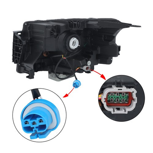 Solid Spare Factory Halogen Black Headlight For Nissan Frontier 2022-2023 Right Side Clear