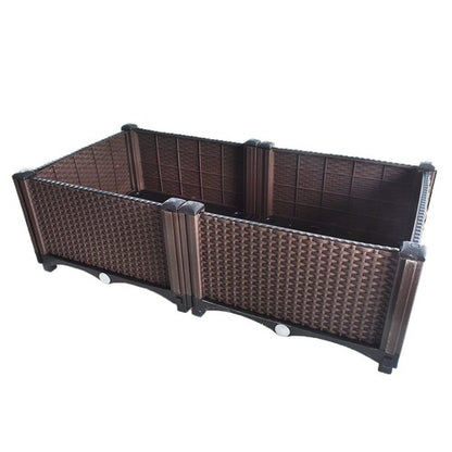 Solid Spare Set of 2 Elevated Plastic Planter Box Elevated Raised Garden Bed Indoor Outdoor