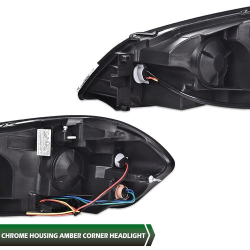 Solid Spare Fit For 06-16 Chevrolet Impala Passenger Side Chrome Housing Amber Headlight