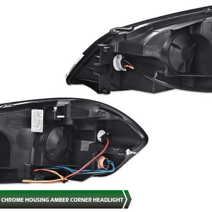 Solid Spare Fit For 06-16 Chevrolet Impala Passenger Side Chrome Housing Amber Headlight