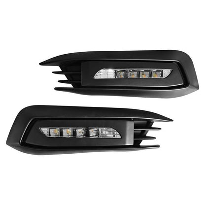 Pair For 2016-2018 Honda Civic LED DRL Fog Light  W/Turn Signal Lamp LH+RH