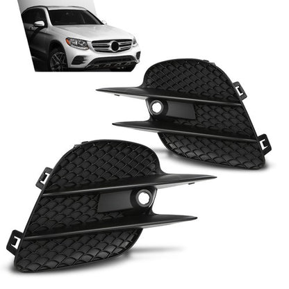 Solid Spare Fit For 16-19 Mercedes-Benz GLC 300 350 Fog Light Cover Lamp Trim Left+Right