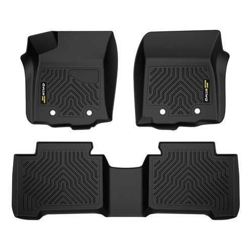 Solid Spare Fit For 2018-2023 Toyota Tacoma Double Cab All Weather TPE Floor Mats Liners