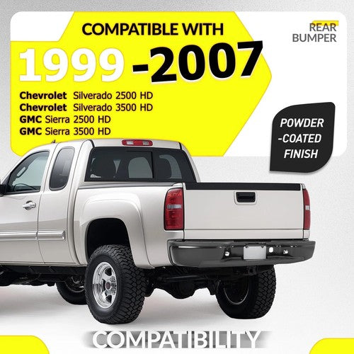 Solid Spare For Chevrolet Silverado GMC Sierra 2500HD/3500HD 1999-2007 Rear Bumper Assembly