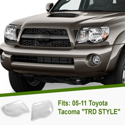 Solid Spare Fit For 2005-2011 Toyota Tacoma Headlight Replacement Lens Clear Left & Right