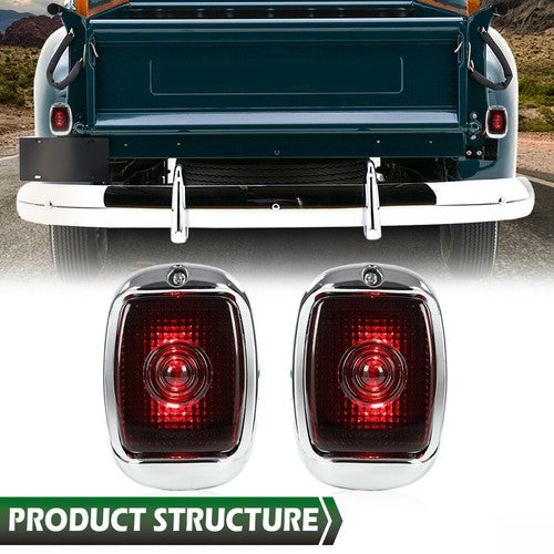 Solid Spare Fit For 1940-53 Chevy First Series Pickup Rear Tail Lamp Lights Right Left Side