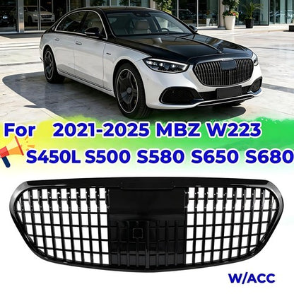 For 2021-2025 Mercedes-Benz W223 S450L S500 S580 S680 Maybach Front Grille W/ACC