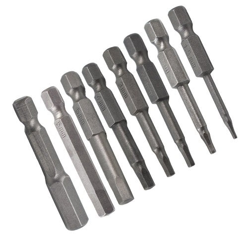 Solid Spare Metric mm Hex Head Allen Bit Set 8 Piece Quick Connect Shank Impact Driver Drill